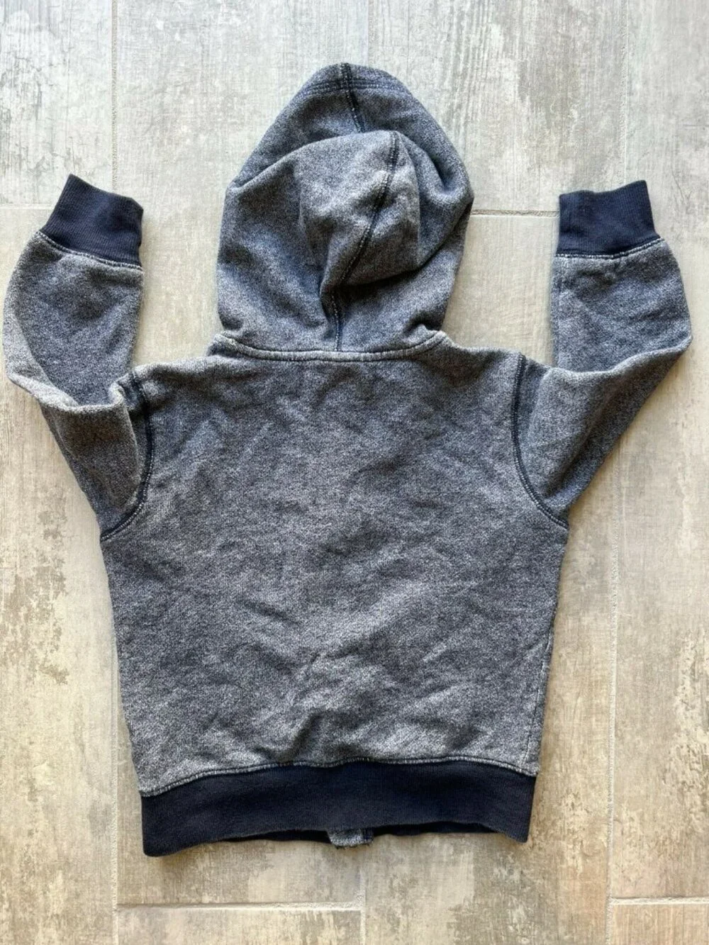 GYMBOREE Full Zip Up Hoodie Sweatshirt French Terry Denim Blue XS 4 Boys Toddler